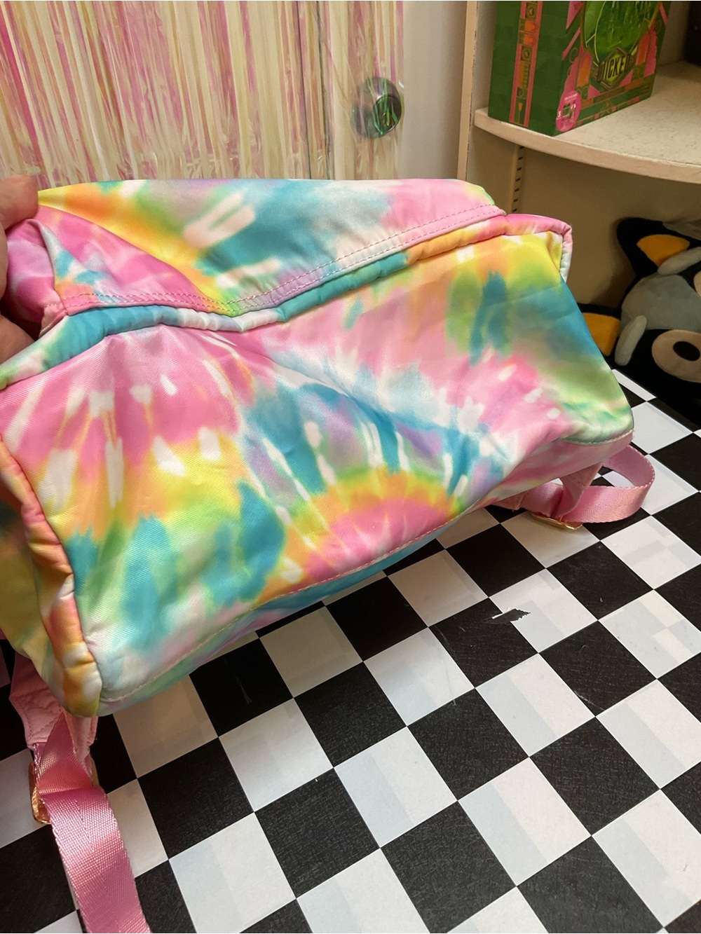 Stoney Clover Lane Pastel Tie-Dye Backpack - Pink, Blue, Yellow, Green - Picture 6 of 8